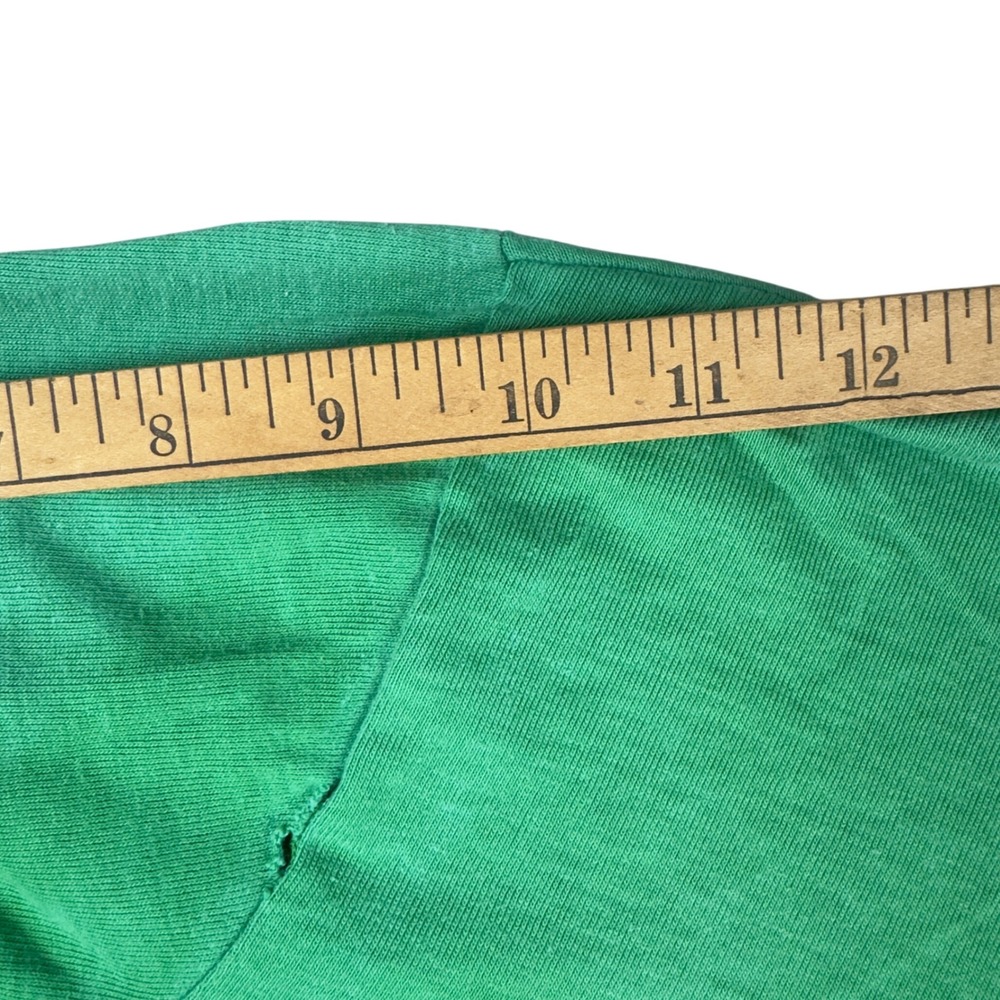 Vtg 80s Track & Field Life University Polo Shirt Men's M NAIA Green Yellow White - Picture 8 of 8